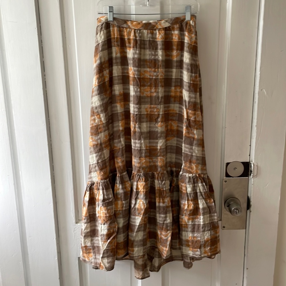 Million Miles Plaid Midi Skirt